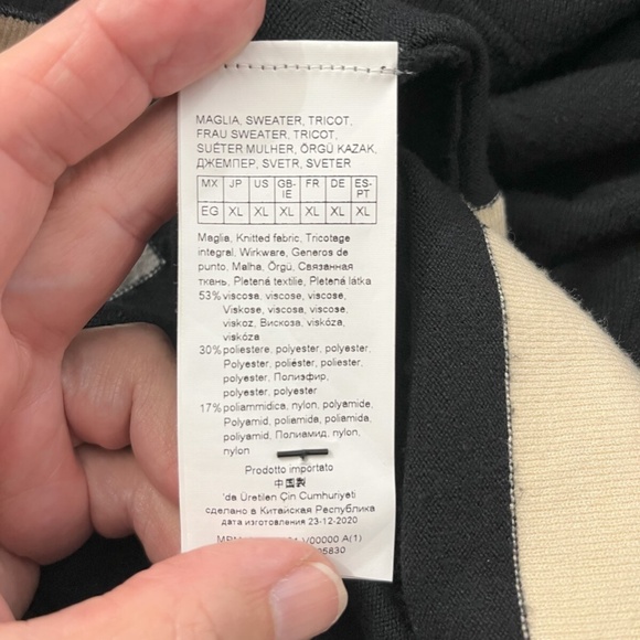 Women's Fashion International Black Geometric pattern soft sweater, Size XL - Picture 3 of 3